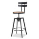 Barstool Chair | Adjustable 26-32" Seat Height | Swivel Black Brown