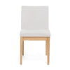 Dining Chair Set of 2 | Brown Wood Frame | Light Beige Padded Fabric BM335336