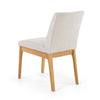Dining Chair Set of 2 | Brown Wood Frame | Light Beige Padded Fabric