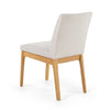 Dining Chair Set of 2 | Brown Wood Frame | Light Beige Padded Fabric BM335336
