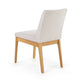 Dining Chair Set of 2 | Brown Wood Frame | Light Beige Padded Fabric BM335336