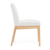 Dining Chair Set of 2 | Brown Wood Frame | Light Beige Padded Fabric BM335336