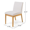 Dining Chair Set of 2 | Brown Wood Frame | Light Beige Padded Fabric BM335336