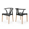 Dining Side Chair Set of 2 | Sculpted Design 29" Black Seat