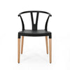 Dining Side Chair Set of 2 | Sculpted Design 29" Black Seat