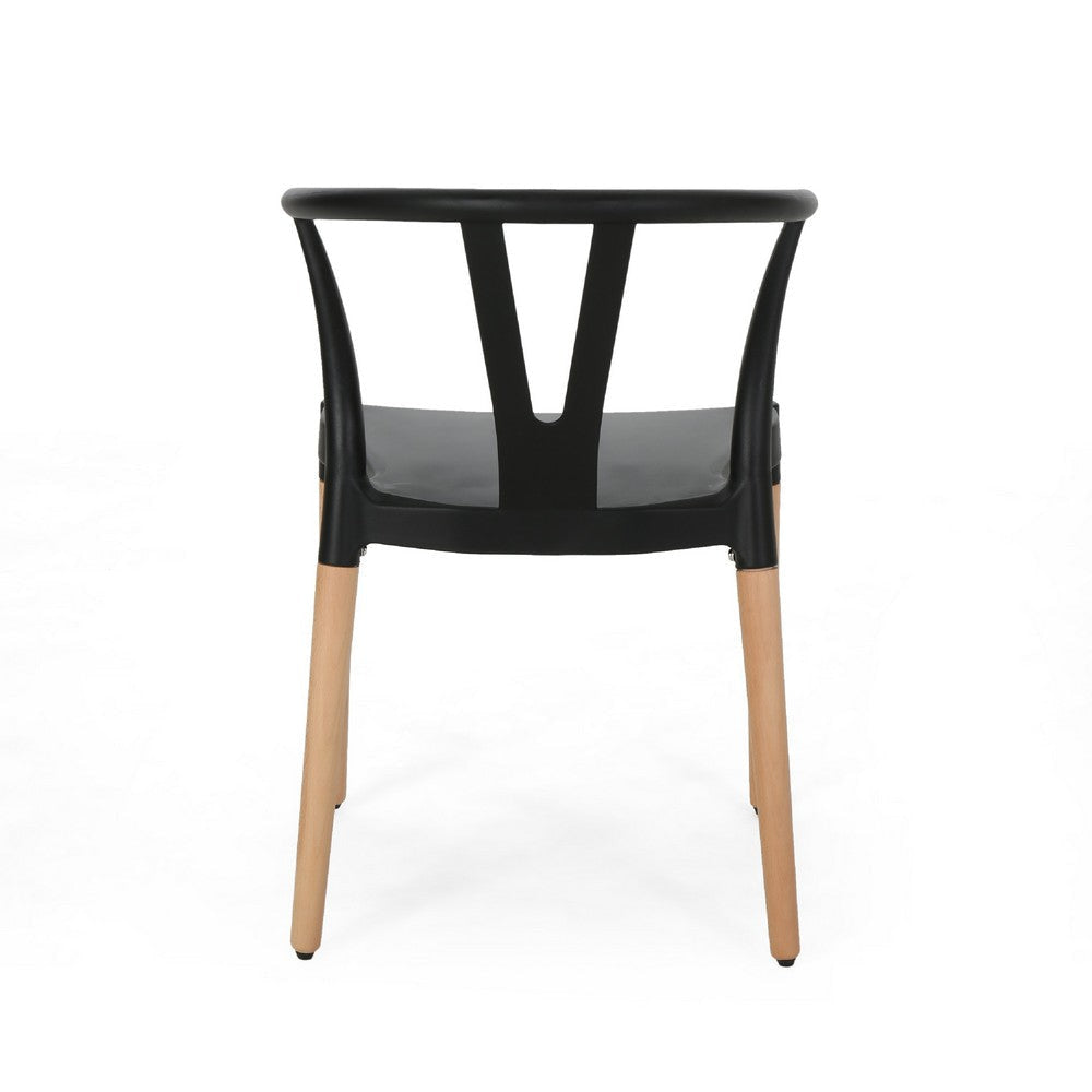 Dining Side Chair Set of 2 | Sculpted Design 29’’ Black Seat BM335337