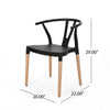 Dining Side Chair Set of 2 | Sculpted Design 29" Black Seat