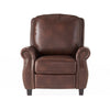 Manual Recliner Chair | Push Back Design | Classic Brown Faux Leather BM335339