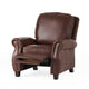 Manual Recliner Chair | Push Back Design | Classic Brown Faux Leather BM335339
