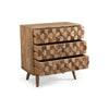 Oversize Nightstand Dresser | Woven Design 3 Drawer Light Brown Wood BM335340