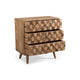 Oversize Nightstand Dresser | Woven Design 3 Drawer Light Brown Wood BM335340
