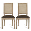 Viba Dining Chair Set of 2 | Cane | Dark & Light Weathered Brown Wood