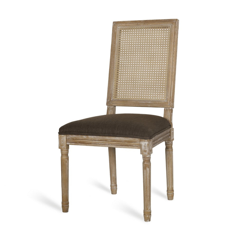 Viba Dining Chair Set of 2 | Cane | Dark & Light Weathered Brown Wood