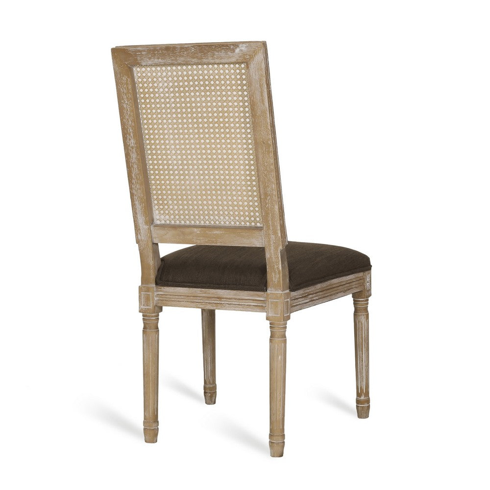 Viba Dining Chair Set of 2 | Cane | Dark & Light Weathered Brown Wood
