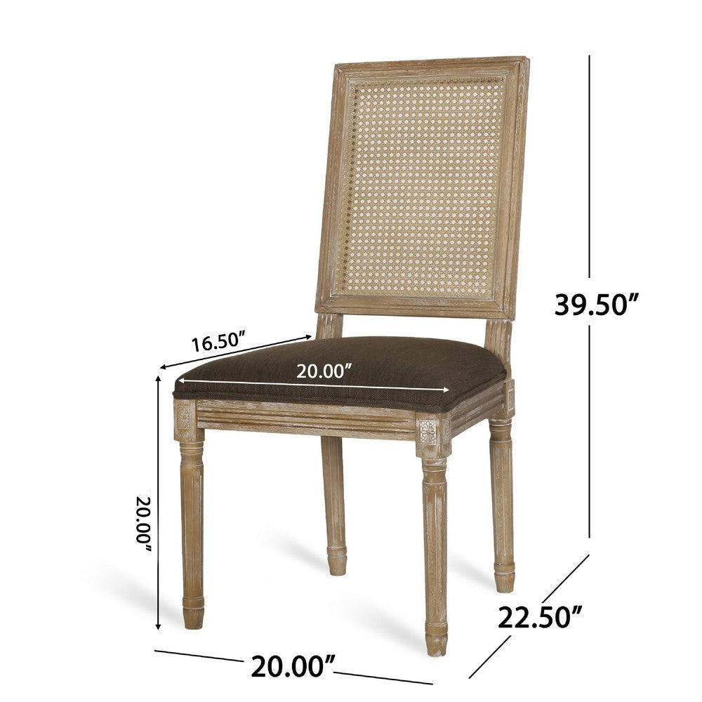 Viba Dining Chair Set of 2 | Cane | Dark & Light Weathered Brown Wood BM335341