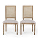 Viba Dining Chair Set of 2 | Gray | Cane | Light Weathered Brown Wood