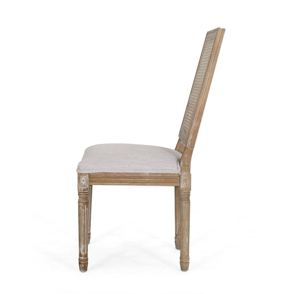 Viba Dining Chair Set of 2 | Gray | Cane | Light Weathered Brown Wood BM335342