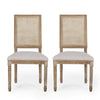 Viba Dining Chair Set of 2 | Gray | Cane | Light Weathered Brown Wood