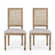 Viba Dining Chair Set of 2 | Gray | Cane | Light Weathered Brown Wood