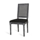 Marsie Dining Chair Set of 2 | Black Fabric | Wood Frame Cane Backrest