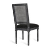 Marsie Dining Chair Set of 2 | Black Fabric | Wood Frame Cane Backrest