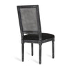Marsie Dining Chair Set of 2 | Black Fabric | Wood Frame Cane Backrest BM335343