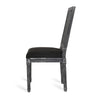 Marsie Dining Chair Set of 2 | Black Fabric | Wood Frame Cane Backrest