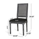 Marsie Dining Chair Set of 2 | Black Fabric | Wood Frame Cane Backrest