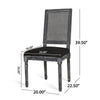 Marsie Dining Chair Set of 2 | Black Fabric | Wood Frame Cane Backrest BM335343