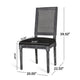 Marsie Dining Chair Set of 2 | Black Fabric | Wood Frame Cane Backrest BM335343