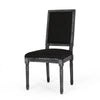 Kevin Dining Chair Set of 2 | Black Fabric Padded Seat | Wood Frame
