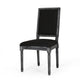 Kevin Dining Chair Set of 2 | Black Fabric Padded Seat | Wood Frame