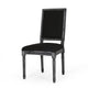 Kevin Dining Chair Set of 2 | Black Fabric Padded Seat | Wood Frame BM335344