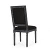 Kevin Dining Chair Set of 2 | Black Fabric Padded Seat | Wood Frame