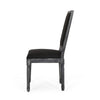 Kevin Dining Chair Set of 2 | Black Fabric Padded Seat | Wood Frame