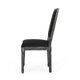 Kevin Dining Chair Set of 2 | Black Fabric Padded Seat | Wood Frame