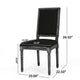 Kevin Dining Chair Set of 2 | Black Fabric Padded Seat | Wood Frame