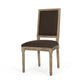 Kevin Dining Chair Set of 2 | Brown Fabric Padded Seat | Natural Wood