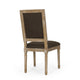 Kevin Dining Chair Set of 2 | Brown Fabric Padded Seat | Natural Wood
