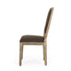 Kevin Dining Chair Set of 2 | Brown Fabric Padded Seat | Natural Wood BM335345
