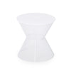 Nian Outdoor Side Table | Matte White Iron | Hourglass Shape | 18"