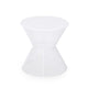Nian Outdoor Side Table | Matte White Iron | Hourglass Shape | 18"