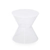 Nian Outdoor Side Table | Matte White Iron | Hourglass Shape | 18’’ BM335347