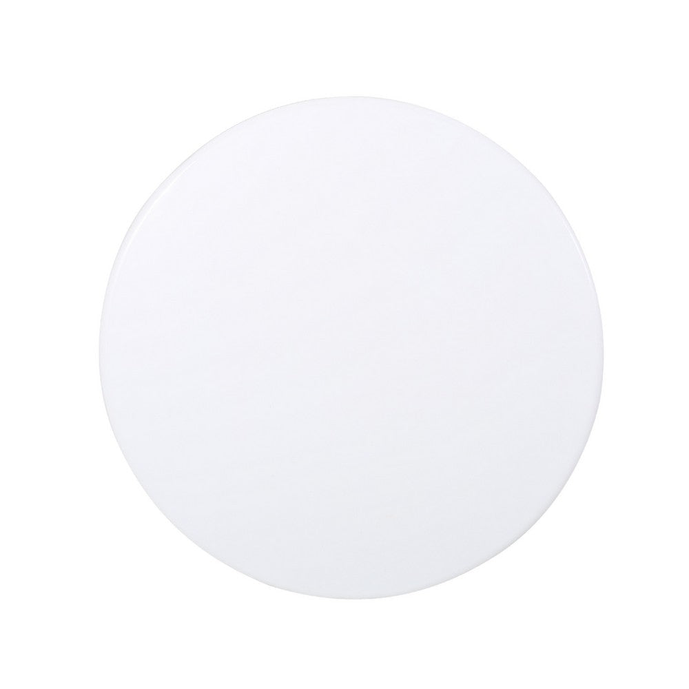 Nian Outdoor Side Table | Matte White Iron | Hourglass Shape | 18’’ BM335347