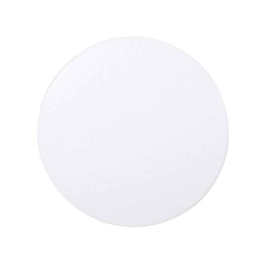 Nian Outdoor Side Table | Matte White Iron | Hourglass Shape | 18"