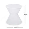 Nian Outdoor Side Table | Matte White Iron | Hourglass Shape | 18’’ BM335347
