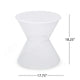Nian Outdoor Side Table | Matte White Iron | Hourglass Shape | 18’’ BM335347