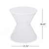 Nian Outdoor Side Table | Matte White Iron | Hourglass Shape | 18"