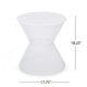Nian Outdoor Side Table | Matte White Iron | Hourglass Shape | 18"