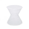 Nian Outdoor Side Table | Matte White Iron | Hourglass Shape | 18"